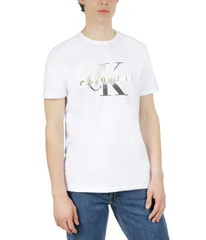 Short Sleeves Gold/Silver Metallic Monogram Tee