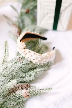 Show Your Love Beige Pearl Headband