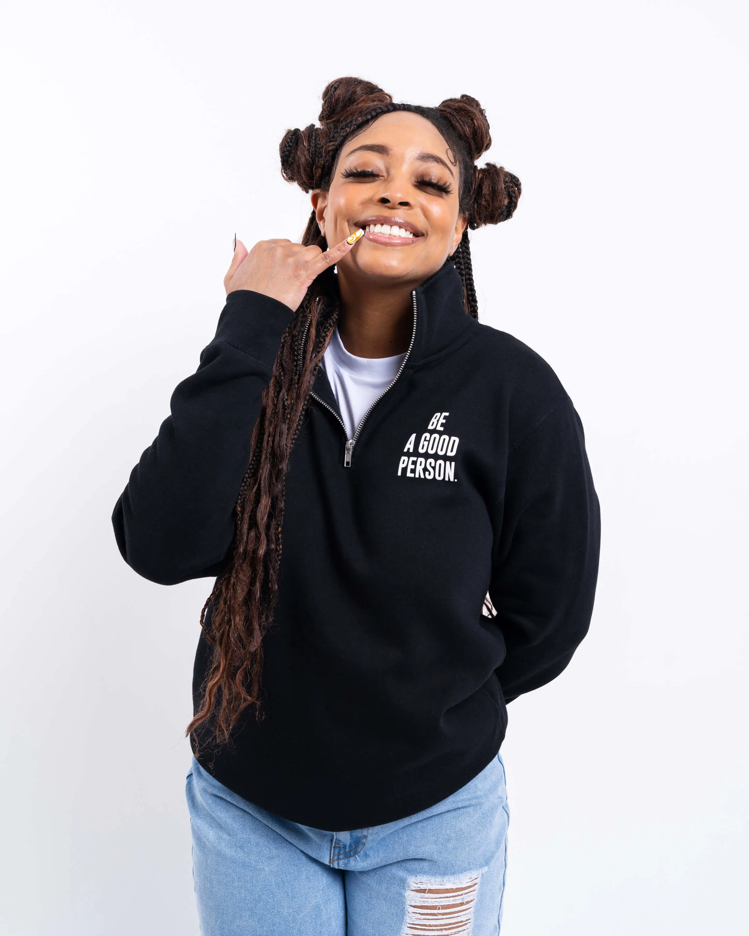 Signature 1/4 Zip - Black