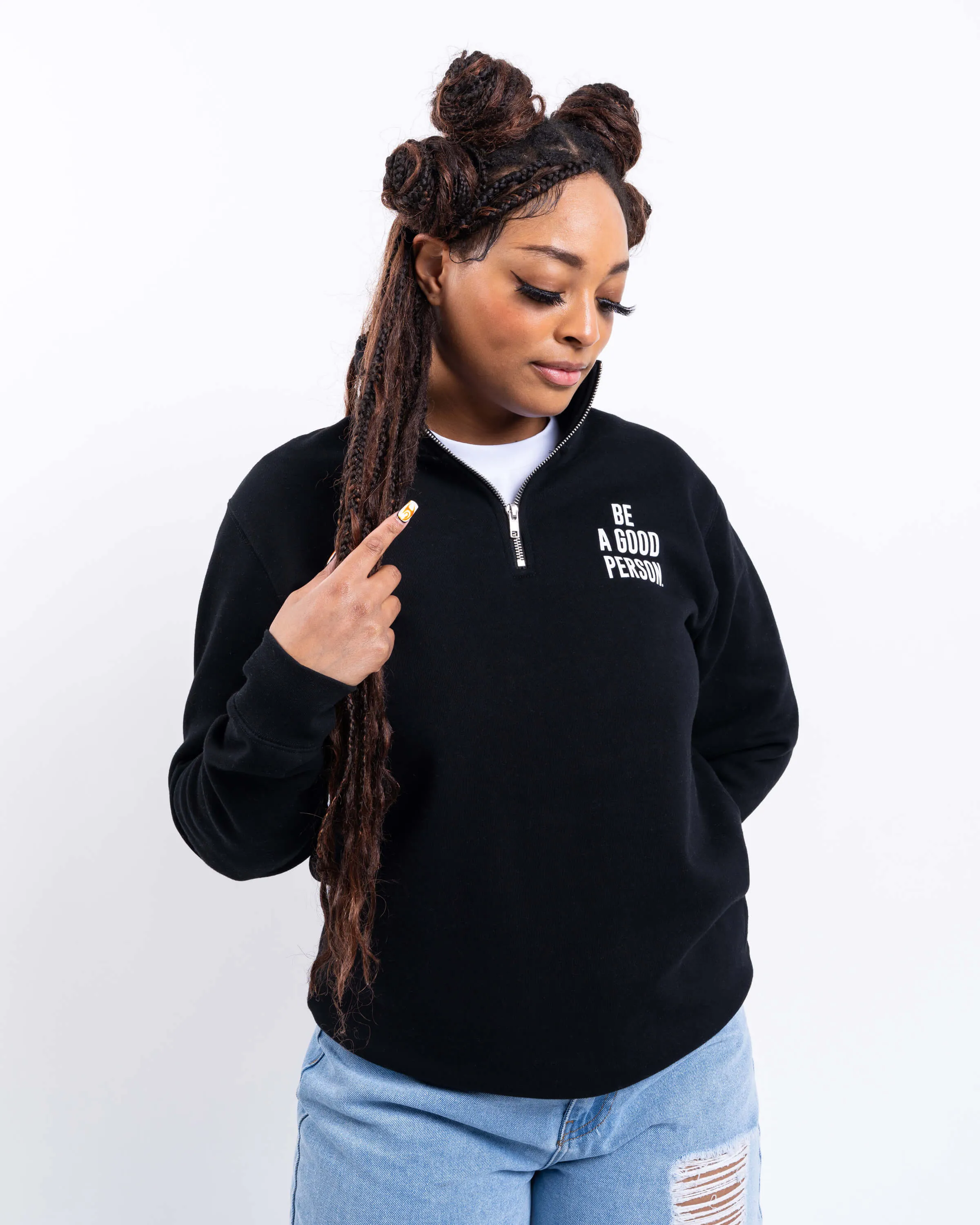 Signature 1/4 Zip - Black