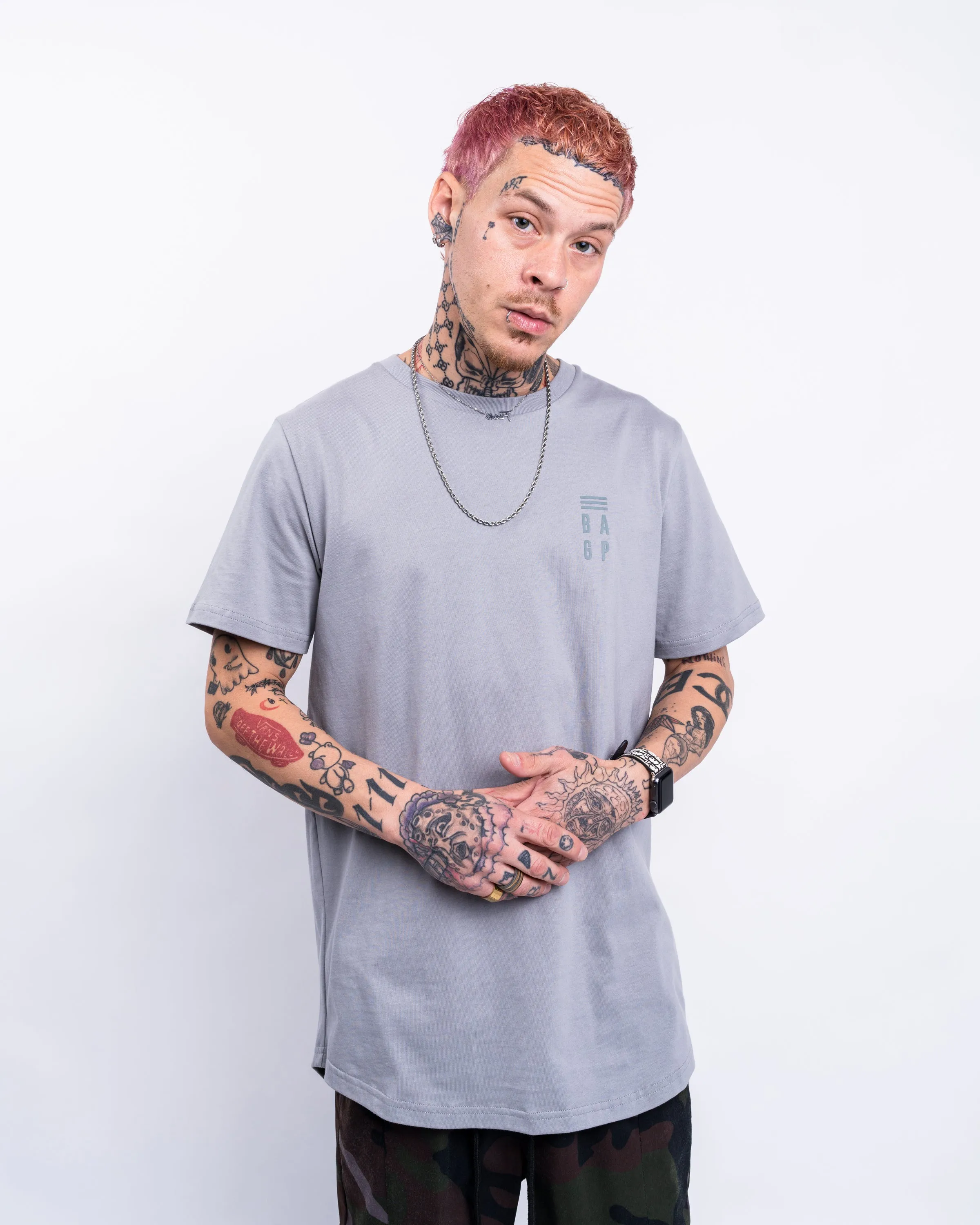 Signature Heavyweight Scallop T-Shirt - Steel Blue