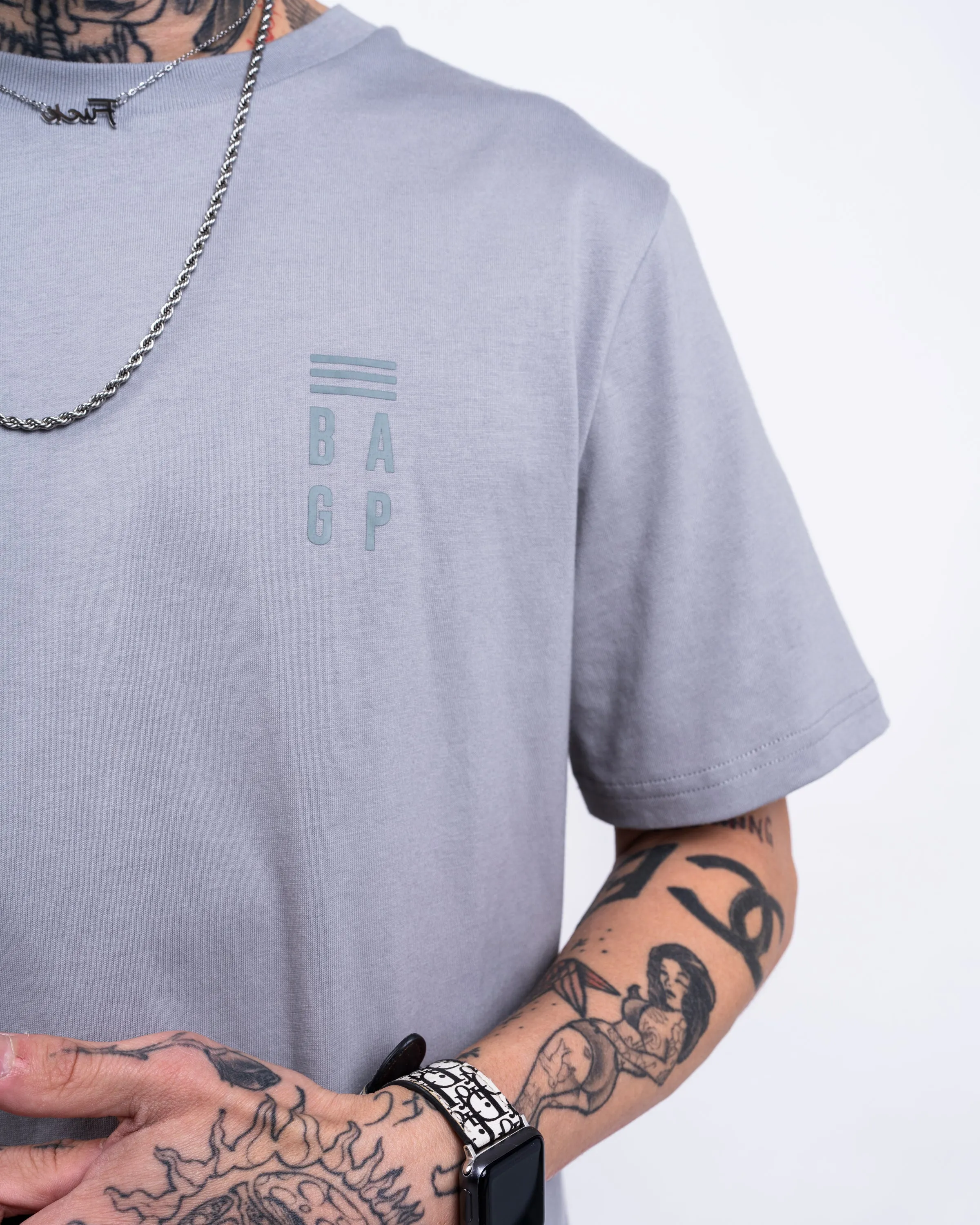 Signature Heavyweight Scallop T-Shirt - Steel Blue