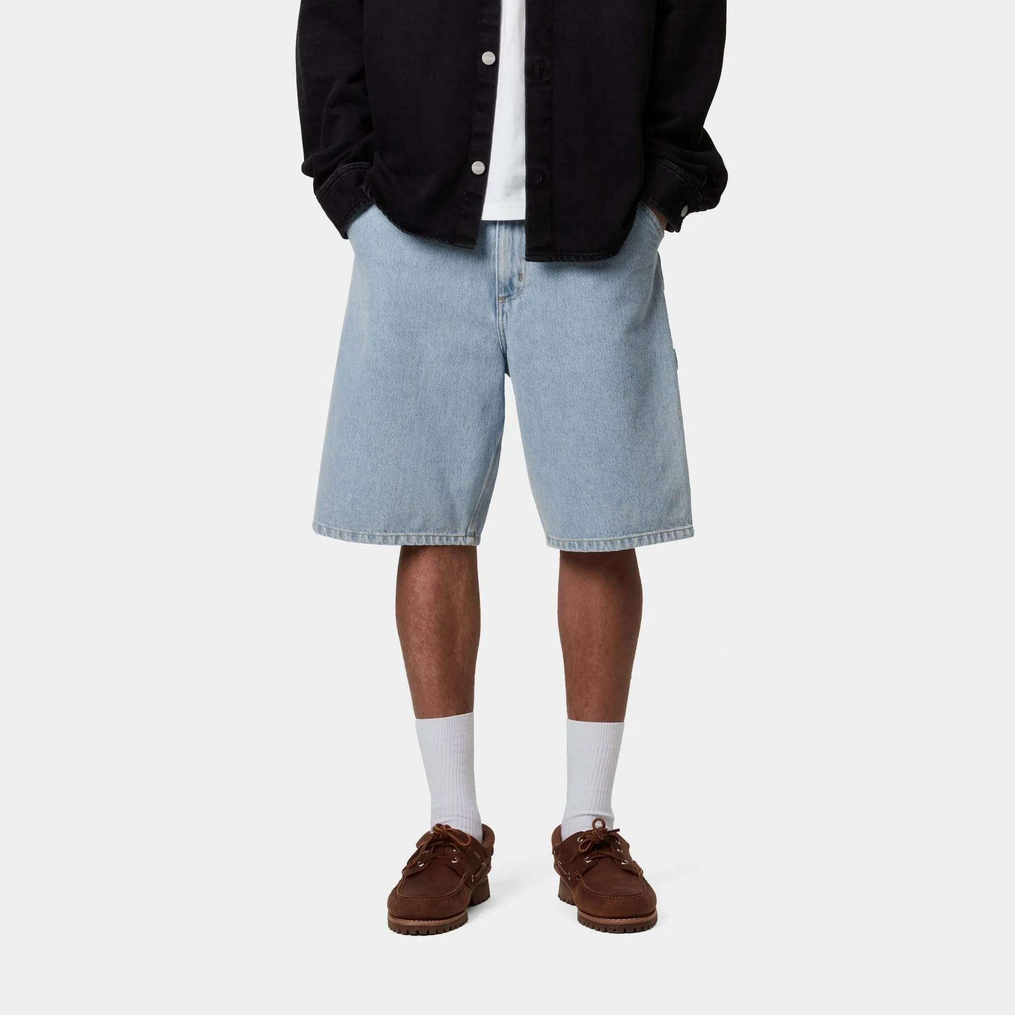 Single Knee Short - Denim | Blue (heavy stone bleached) Carhartt WIP