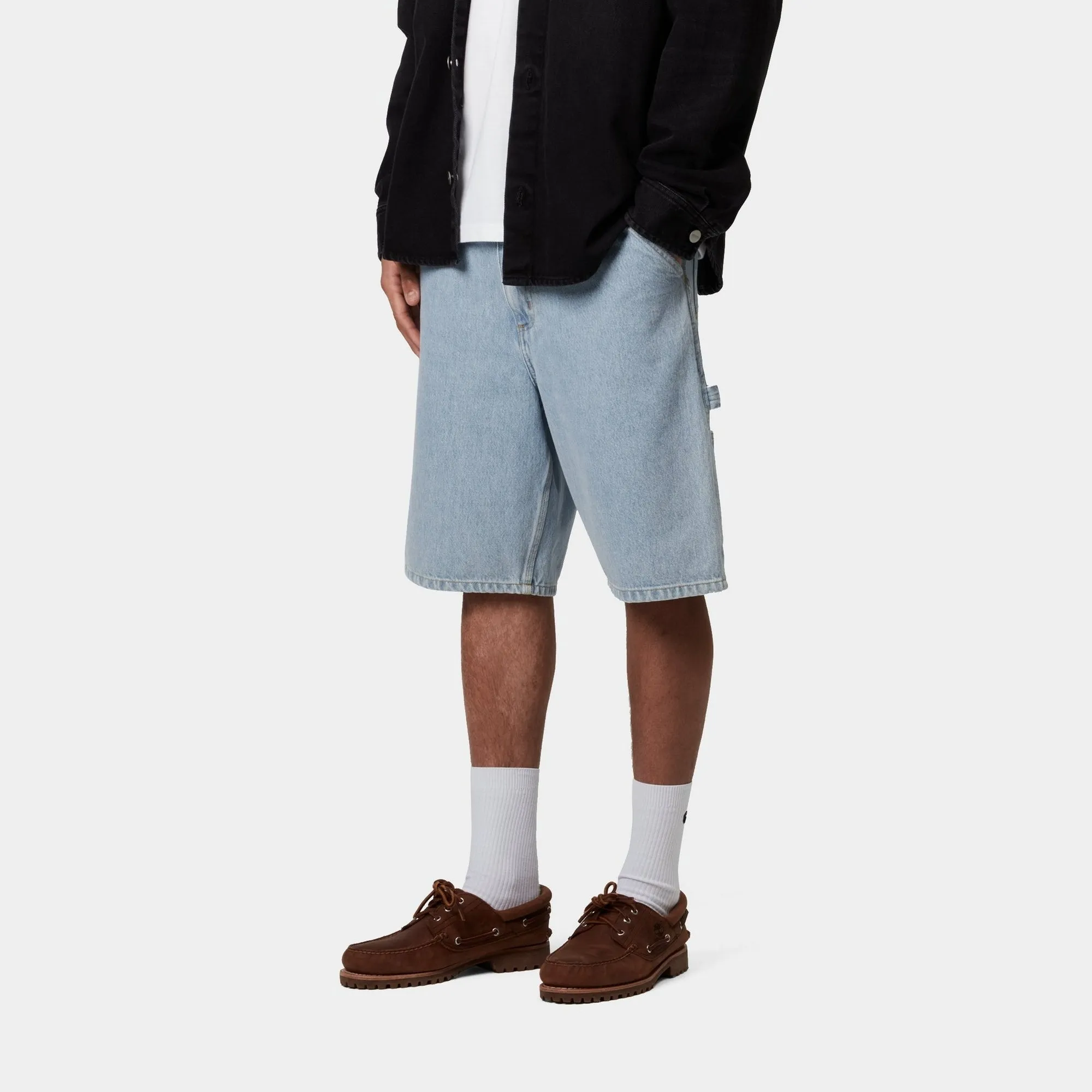 Single Knee Short - Denim | Blue (heavy stone bleached) Carhartt WIP