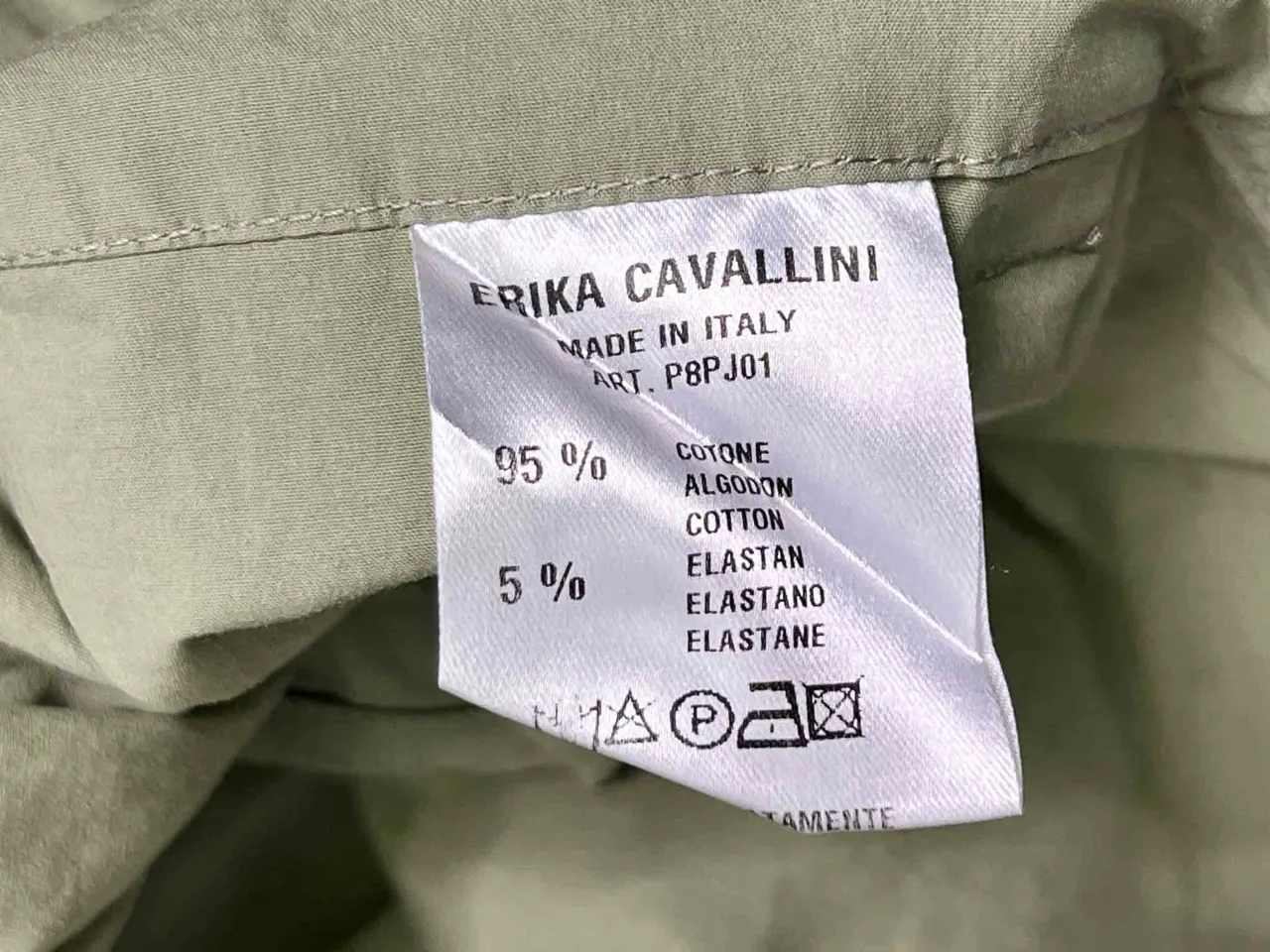 Size 38 (M) | Erika Cavallini Military Green Casual Trousers