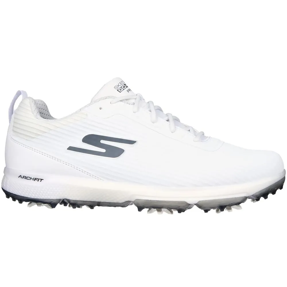 Skechers Go Golf Pro 5 Hyper Spiked Waterproof Shoes - White/Grey