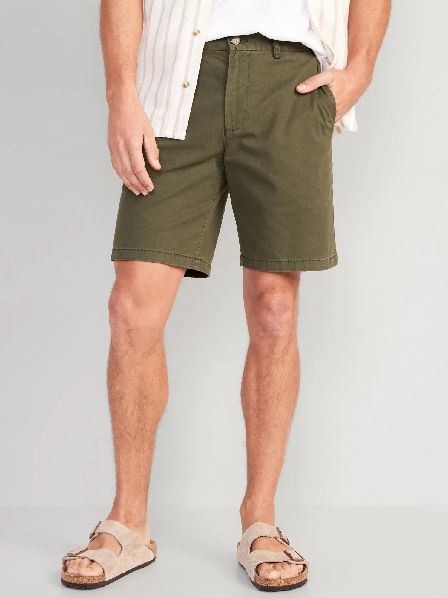 Slim Built-In Flex Rotation Chino Shorts for Men -- 9-inch inseam
