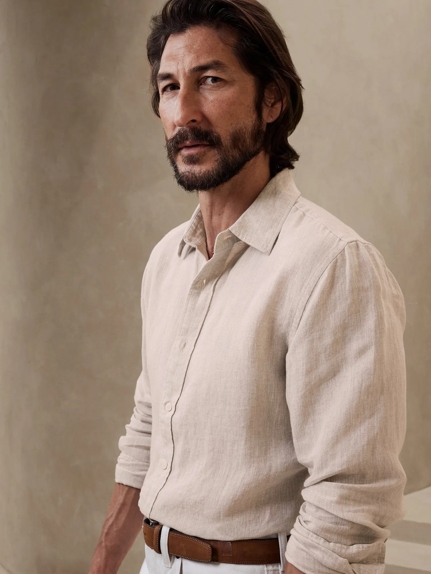 Slim Castello Linen Shirt Banana Republic