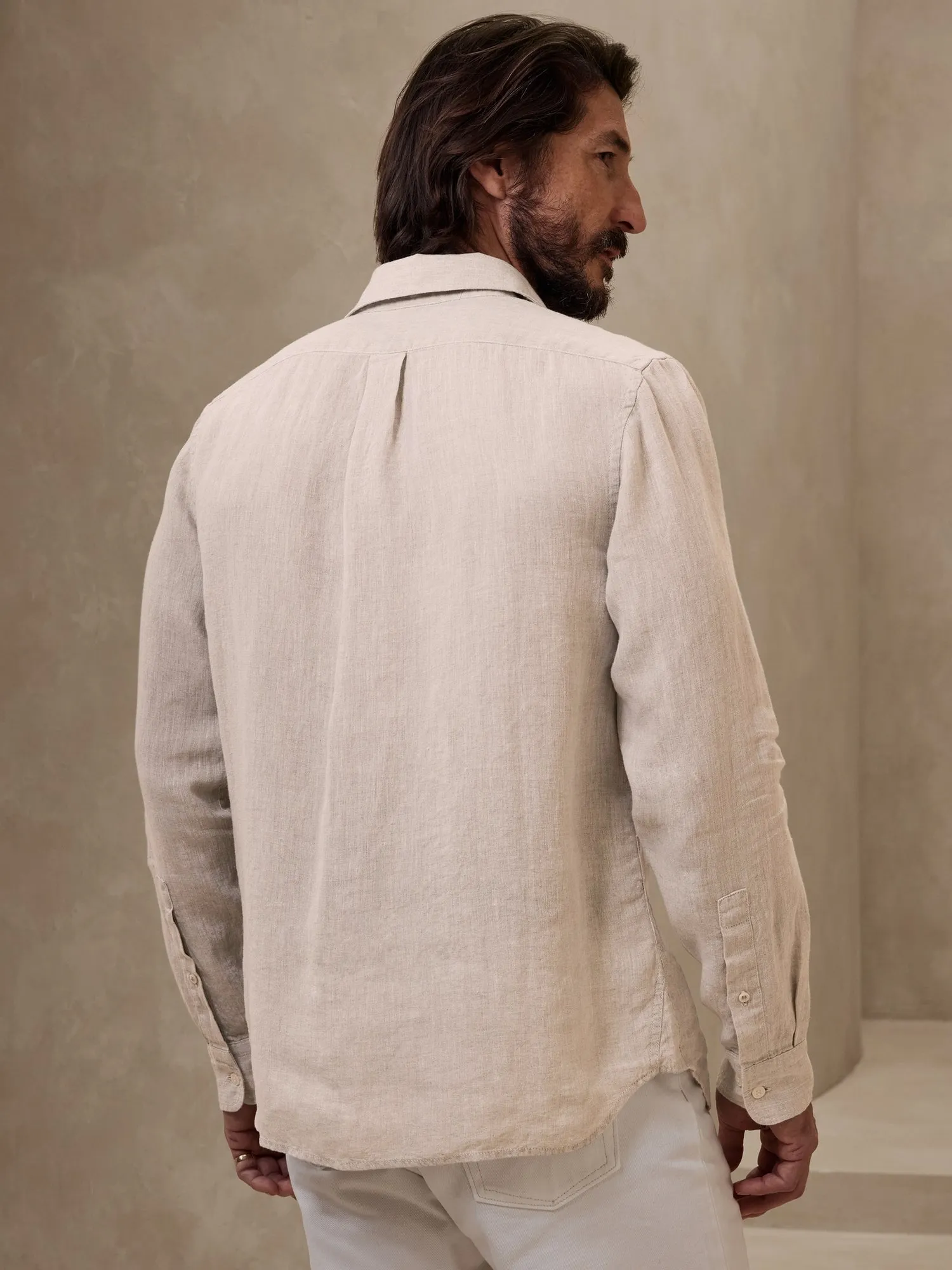 Slim Castello Linen Shirt Banana Republic