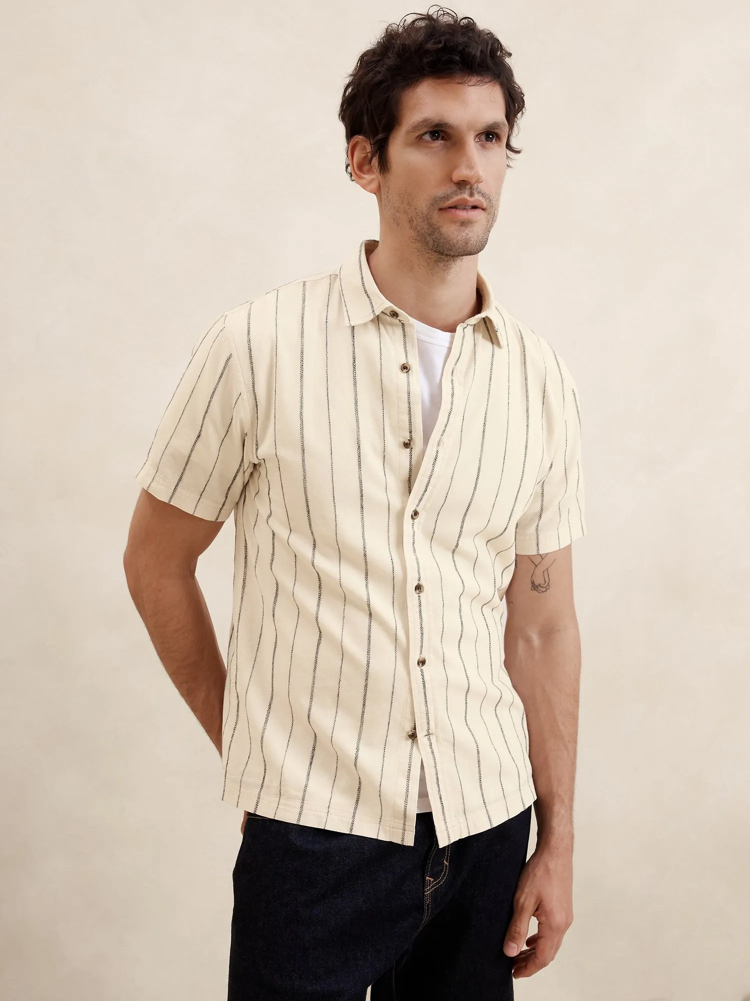 Slim Textured Shirt Banana Republic