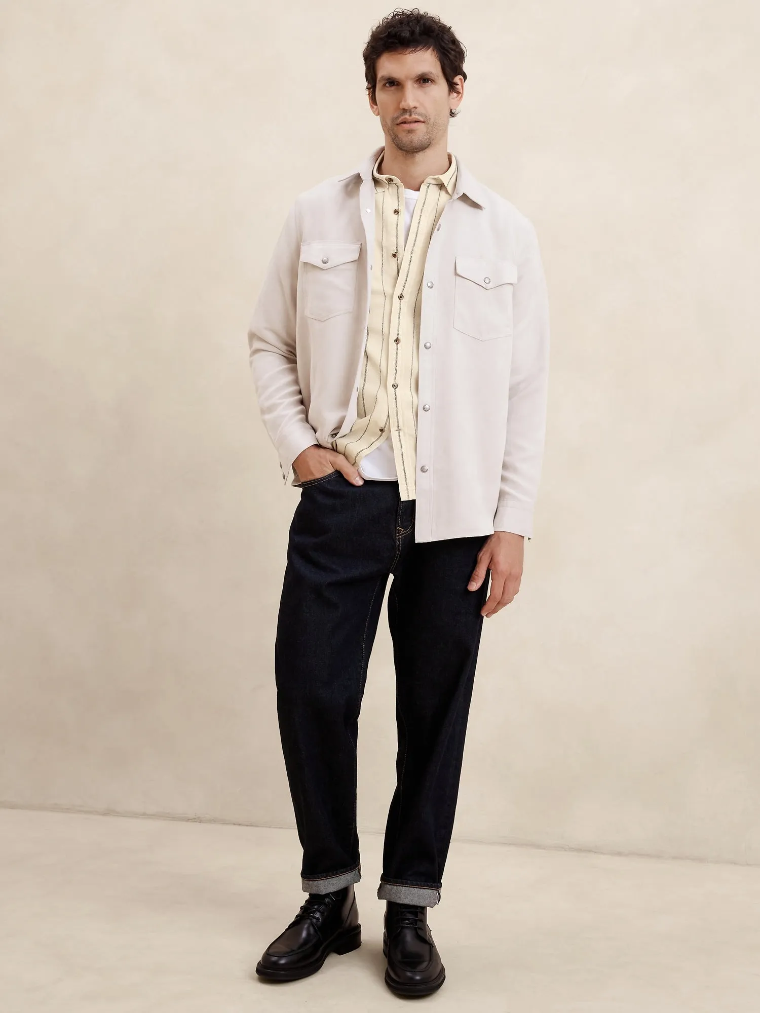 Slim Textured Shirt Banana Republic