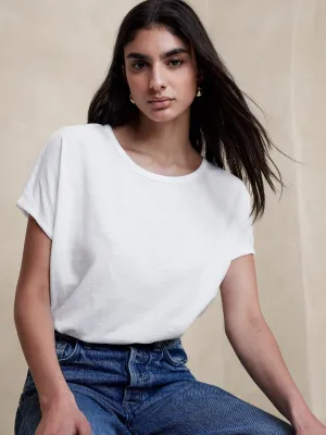 Slub Crew-Neck T-Shirt Banana Republic