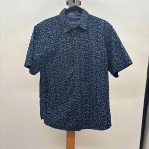 Smash Men's Size L Blue Floral Short Sleeve Shirt