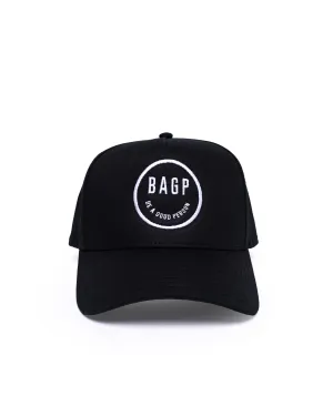 Smiley 5 Panel Hat - Black