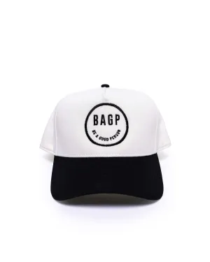 Smiley 5 Panel Hat - Cream/Black
