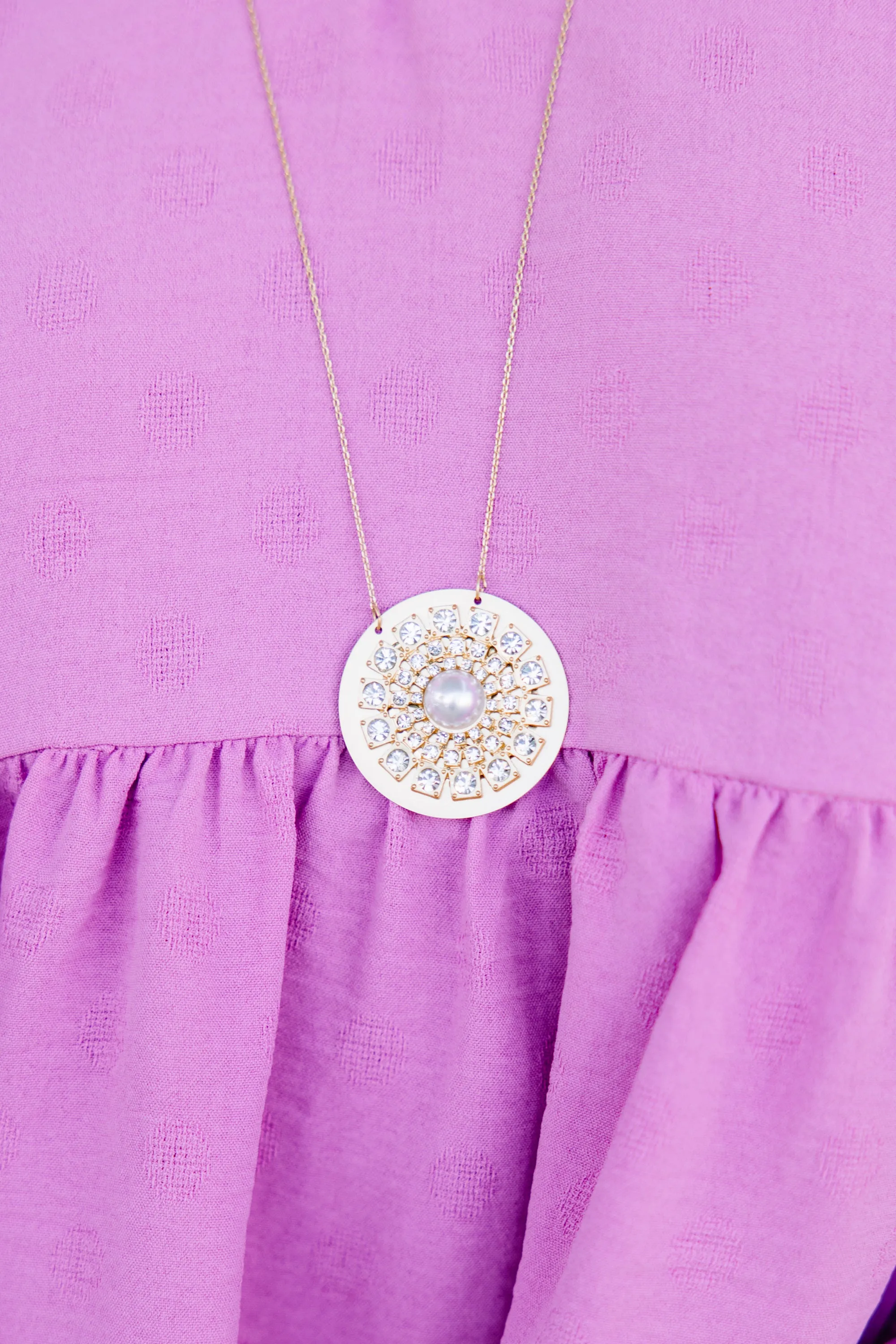 So Right Clear Crystal Circle Pendant Necklace