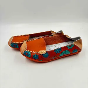 SoComfy Women's Shoe Size 7 Burnt Orange Floral Casual Shoes