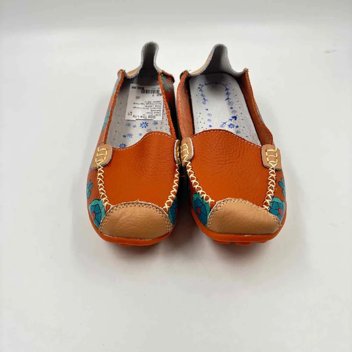 SoComfy Women's Shoe Size 7 Burnt Orange Floral Casual Shoes