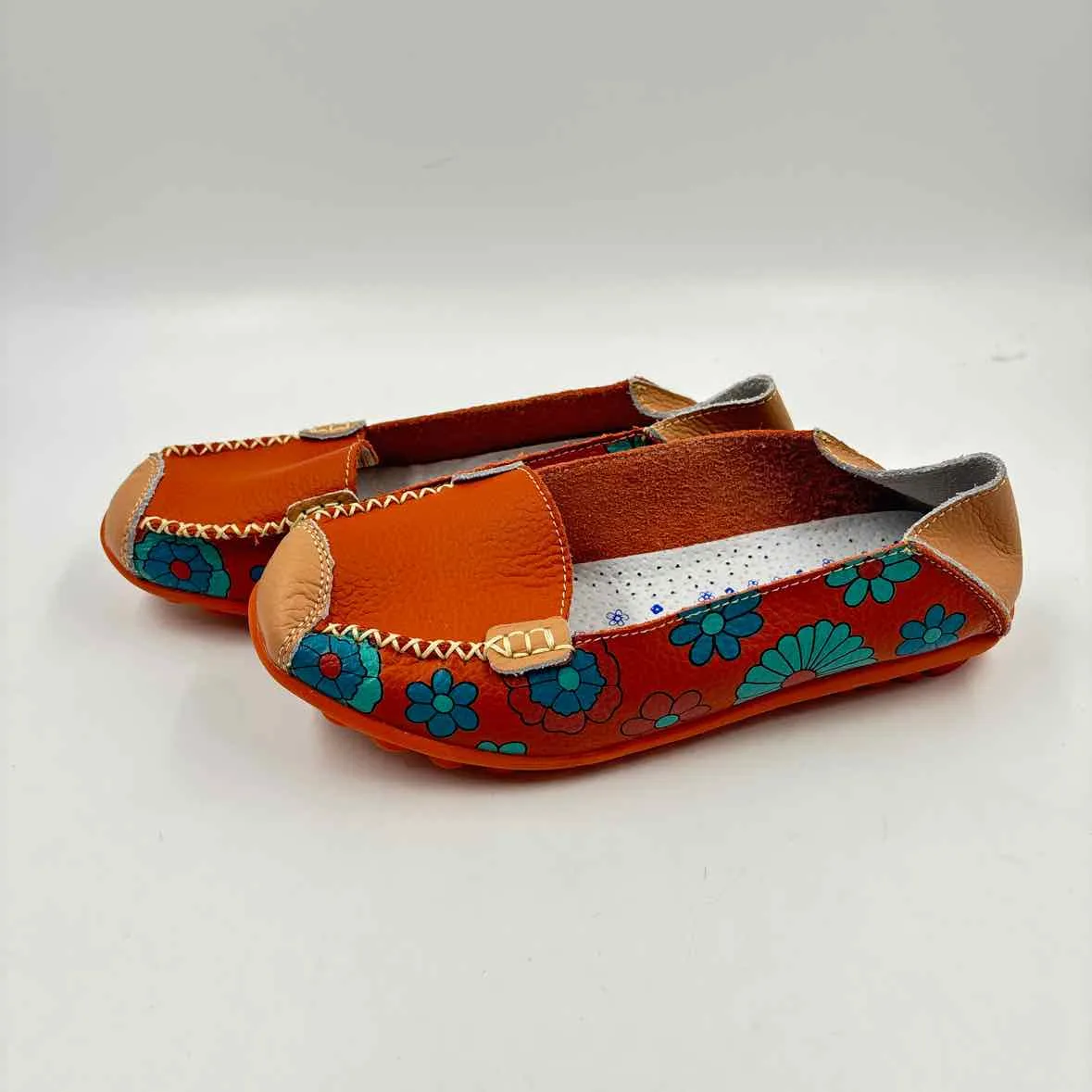 SoComfy Women's Shoe Size 7 Burnt Orange Floral Casual Shoes