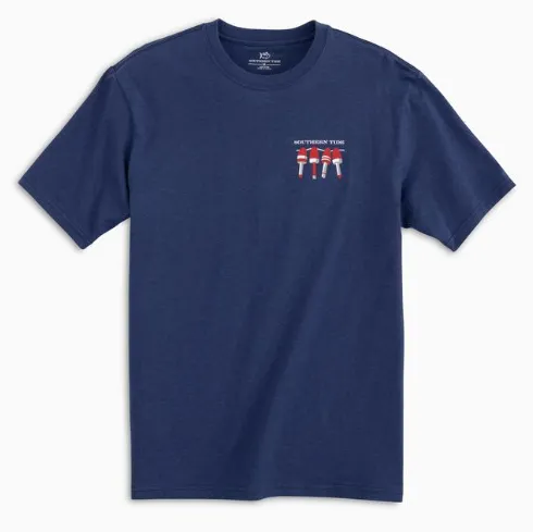 Southern Tide Men's Nautical Buoys Flag Heathered T-Shirt - Blue Depths