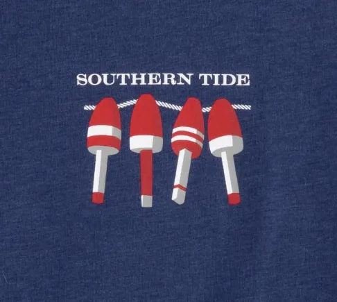 Southern Tide Men's Nautical Buoys Flag Heathered T-Shirt - Blue Depths