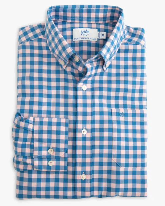 Southern Tide Men's Skipjack Lautner Gingham Intercoastal Sport Shirt - Rose Blush