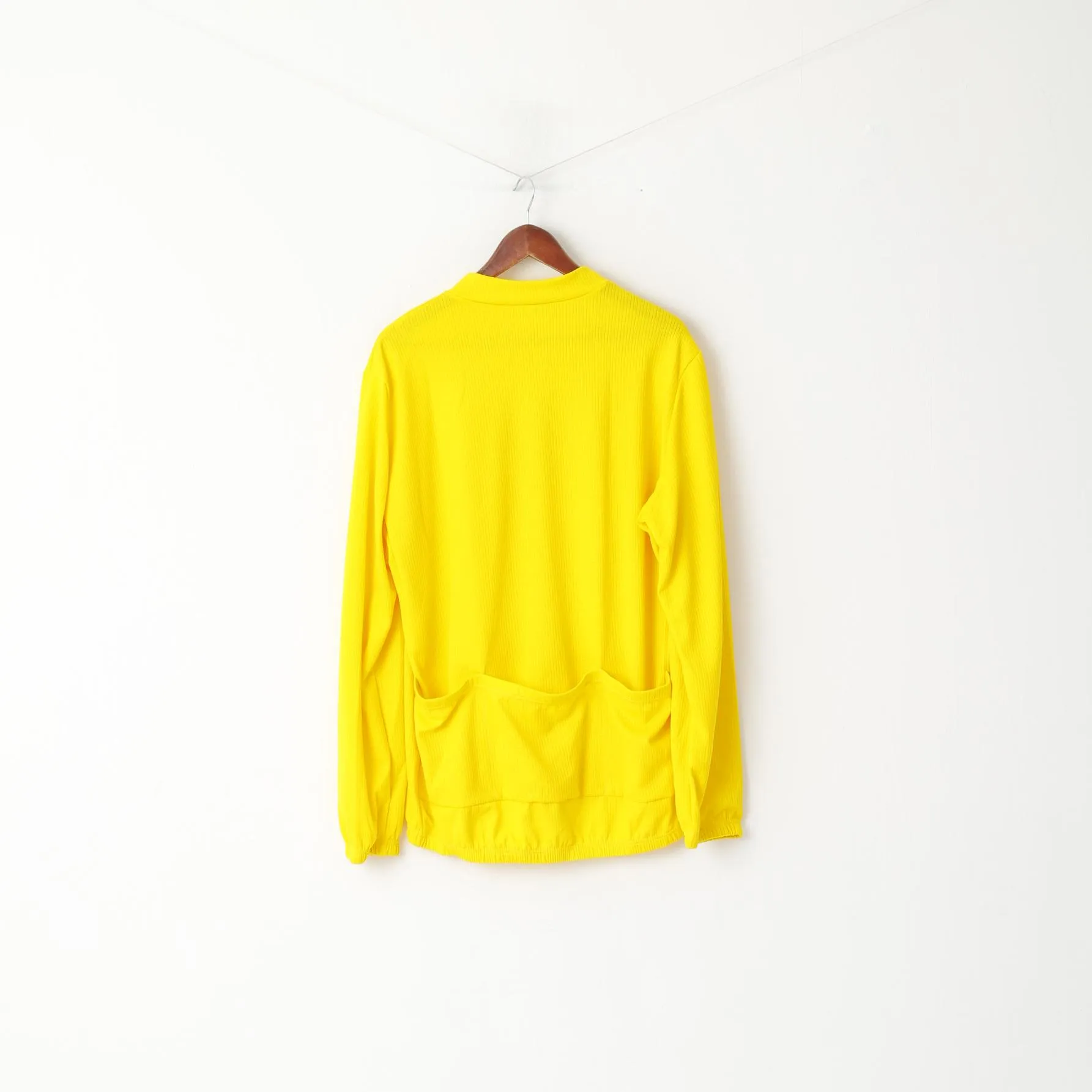 Spark Men XXL Cycling Shirt Yellow Stretch Zip Neck European Bike Equipment Top