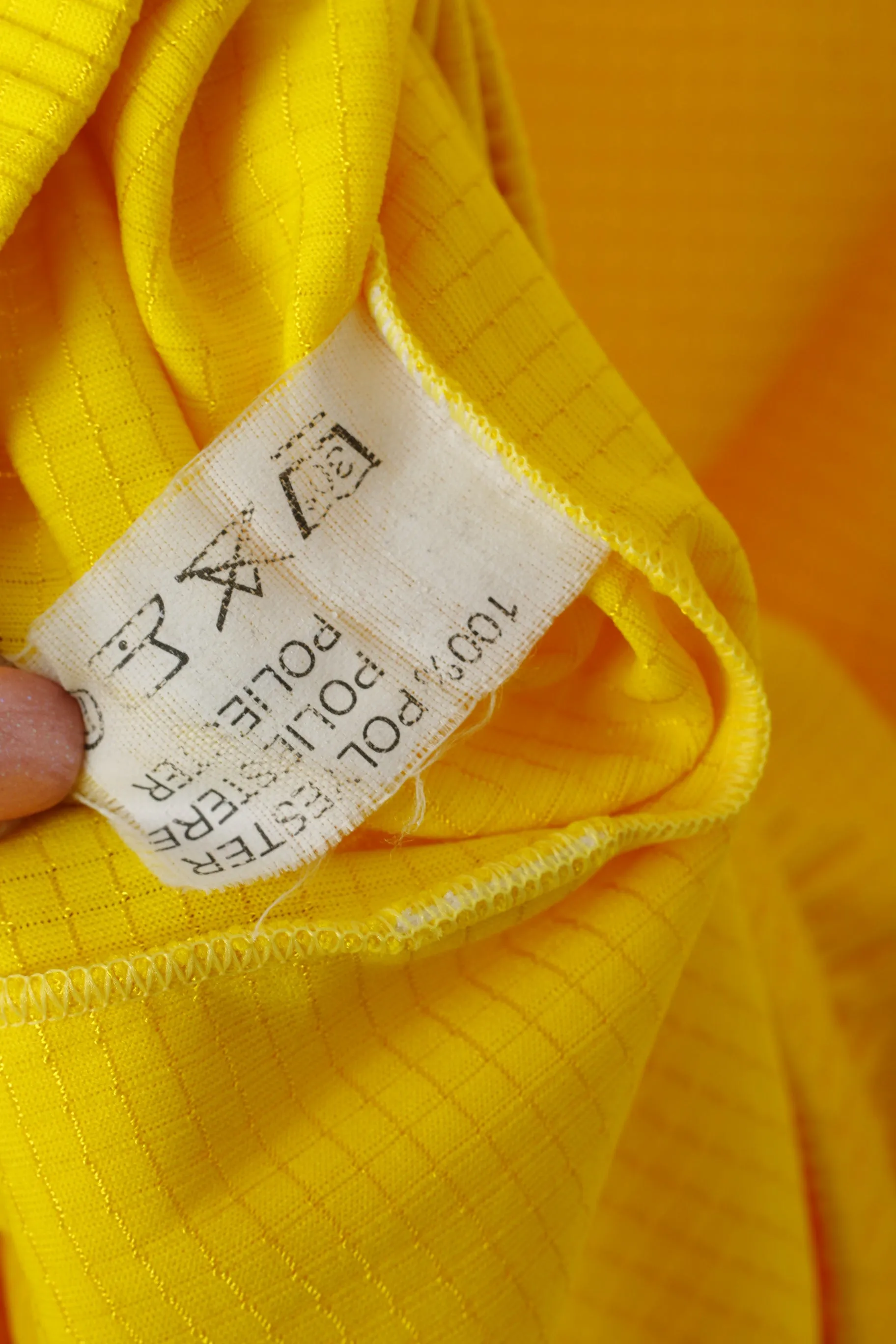 Spark Men XXL Cycling Shirt Yellow Stretch Zip Neck European Bike Equipment Top