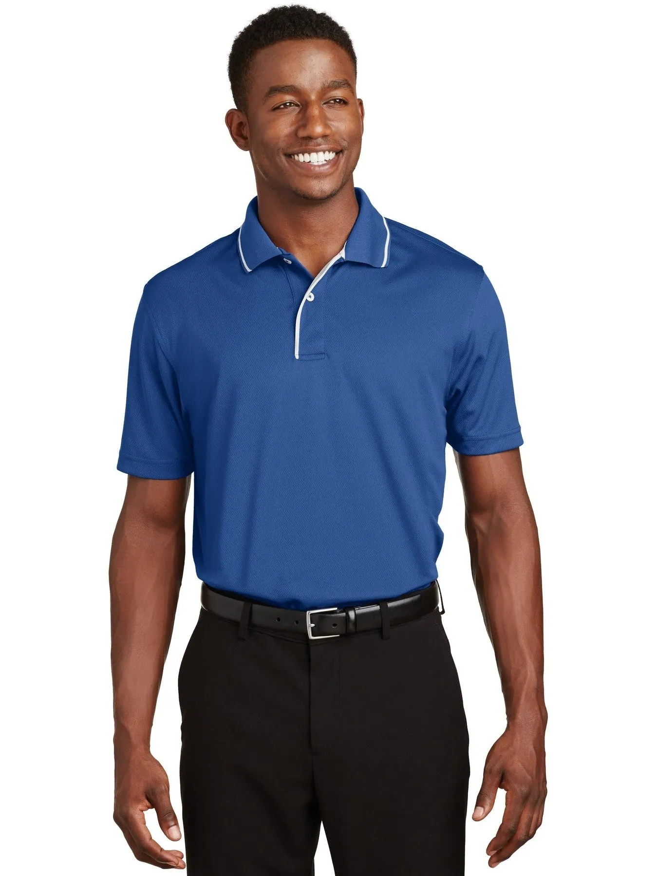 Sport-TekDri-MeshPolo with Tipped Collar and Piping