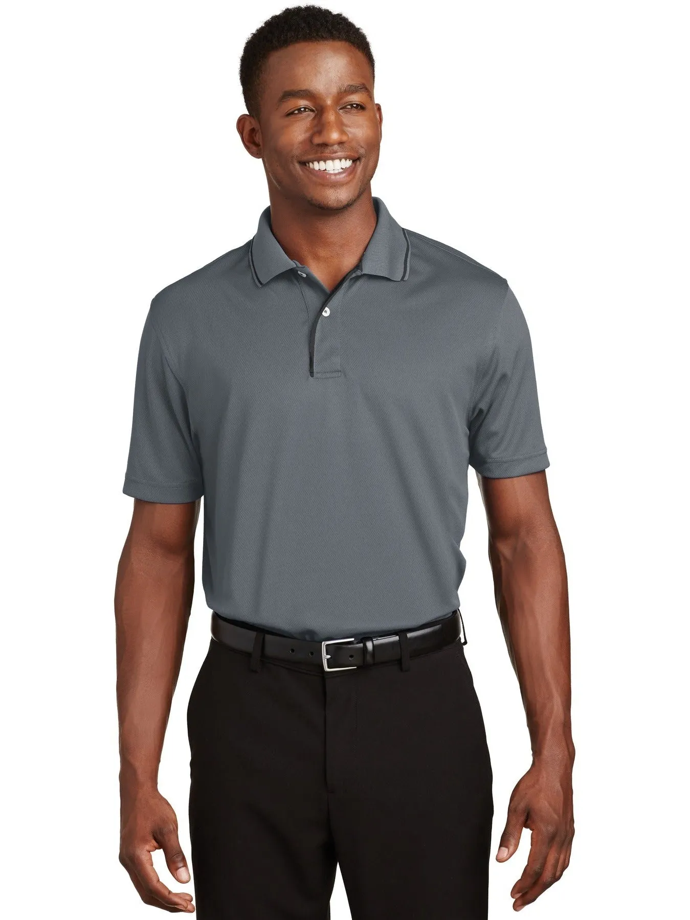 Sport-TekDri-MeshPolo with Tipped Collar and Piping