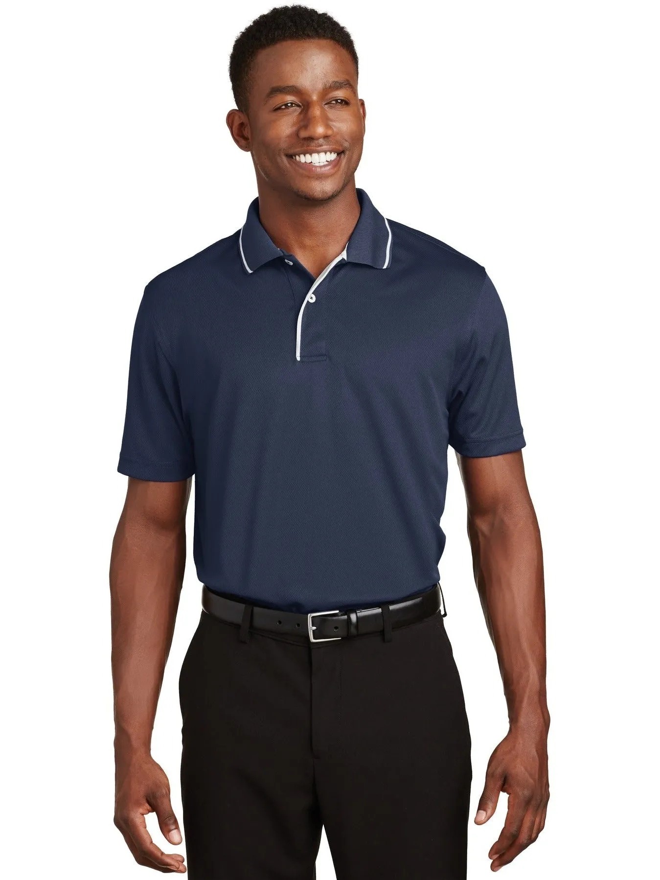 Sport-TekDri-MeshPolo with Tipped Collar and Piping