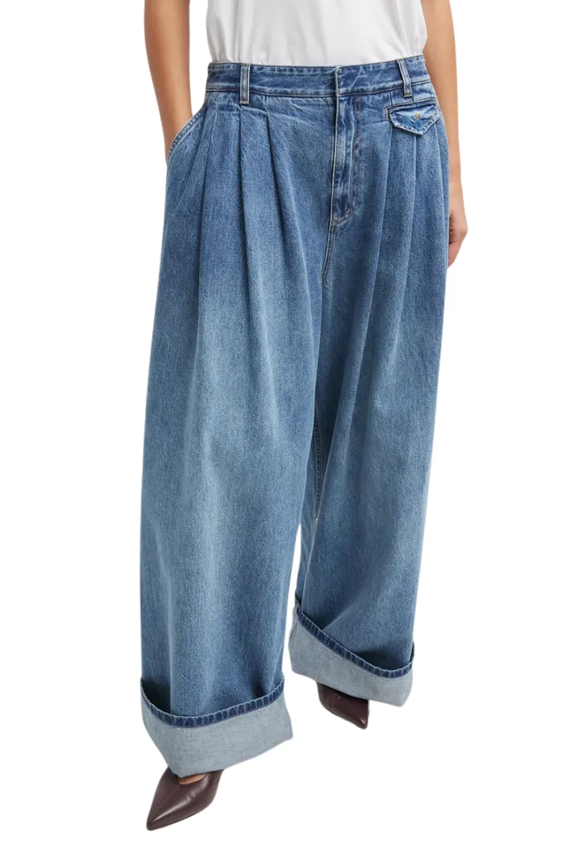 Spring Denim Triple Pleat Jean