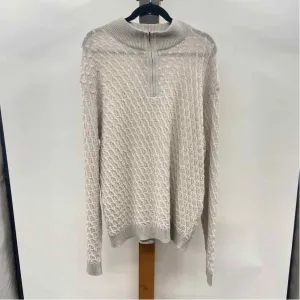 St. Croix Men's Size XL Gray Wool Cable Knit Sweater