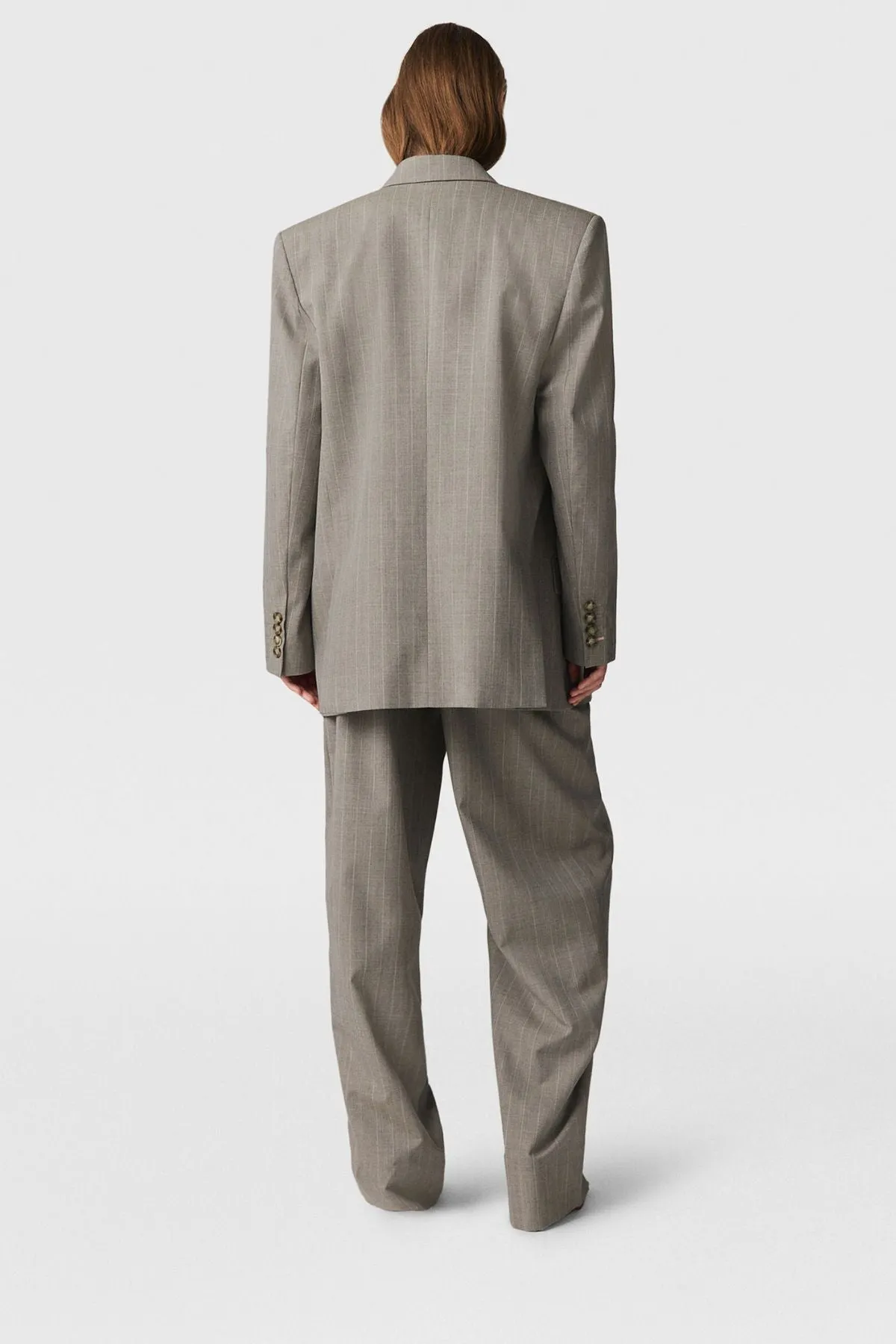 Stella McCartney Melange Stripe Balloon Trouser - Stone MCCARTNEY