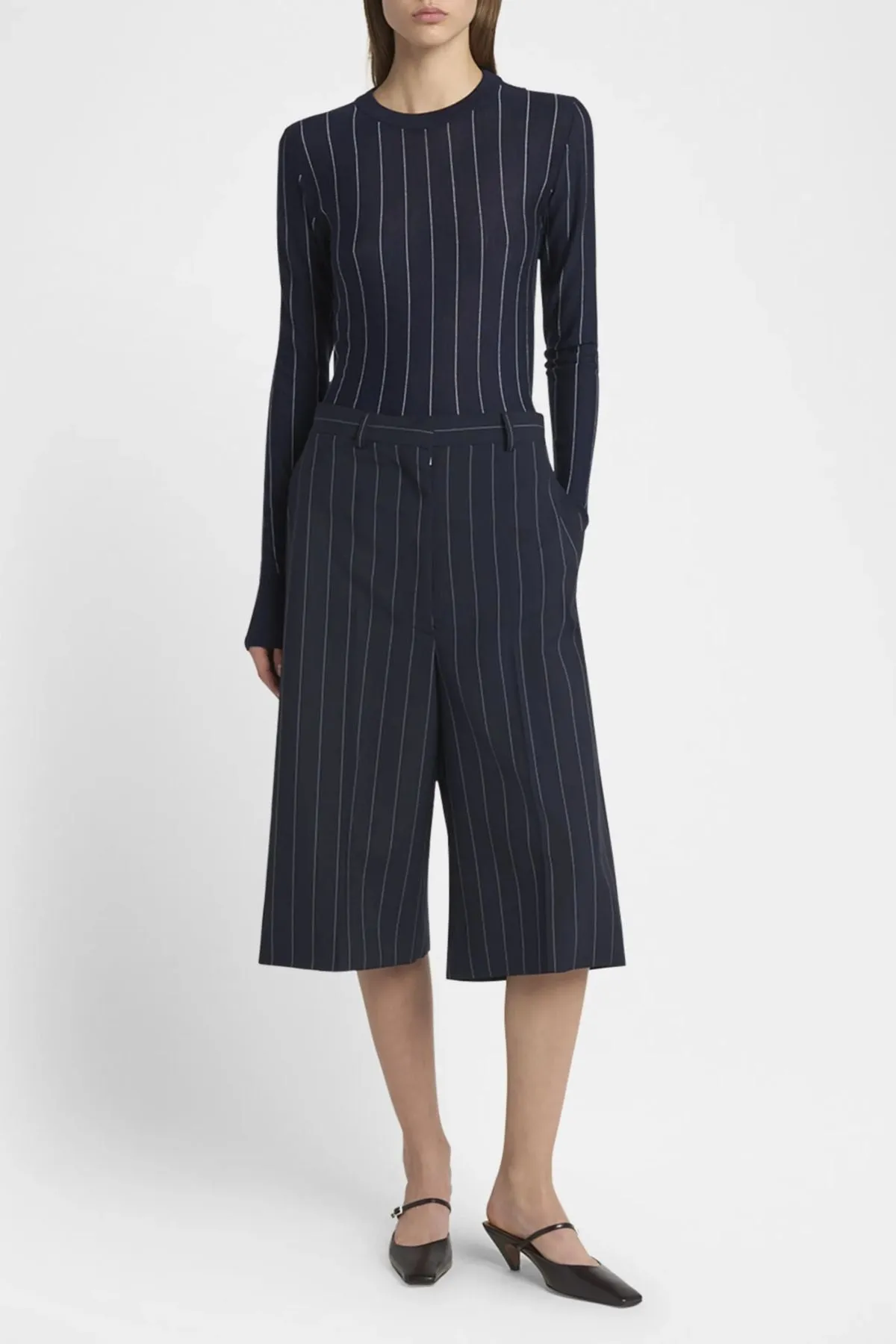 Stella McCartney Wide Pinstripe Culotte - Ink MCCARTNEY