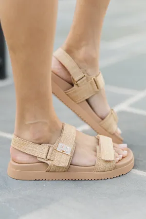 Step Ahead Cream Platform Sandals