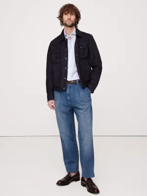 Straight Pleated Cropped Jean Banana Republic