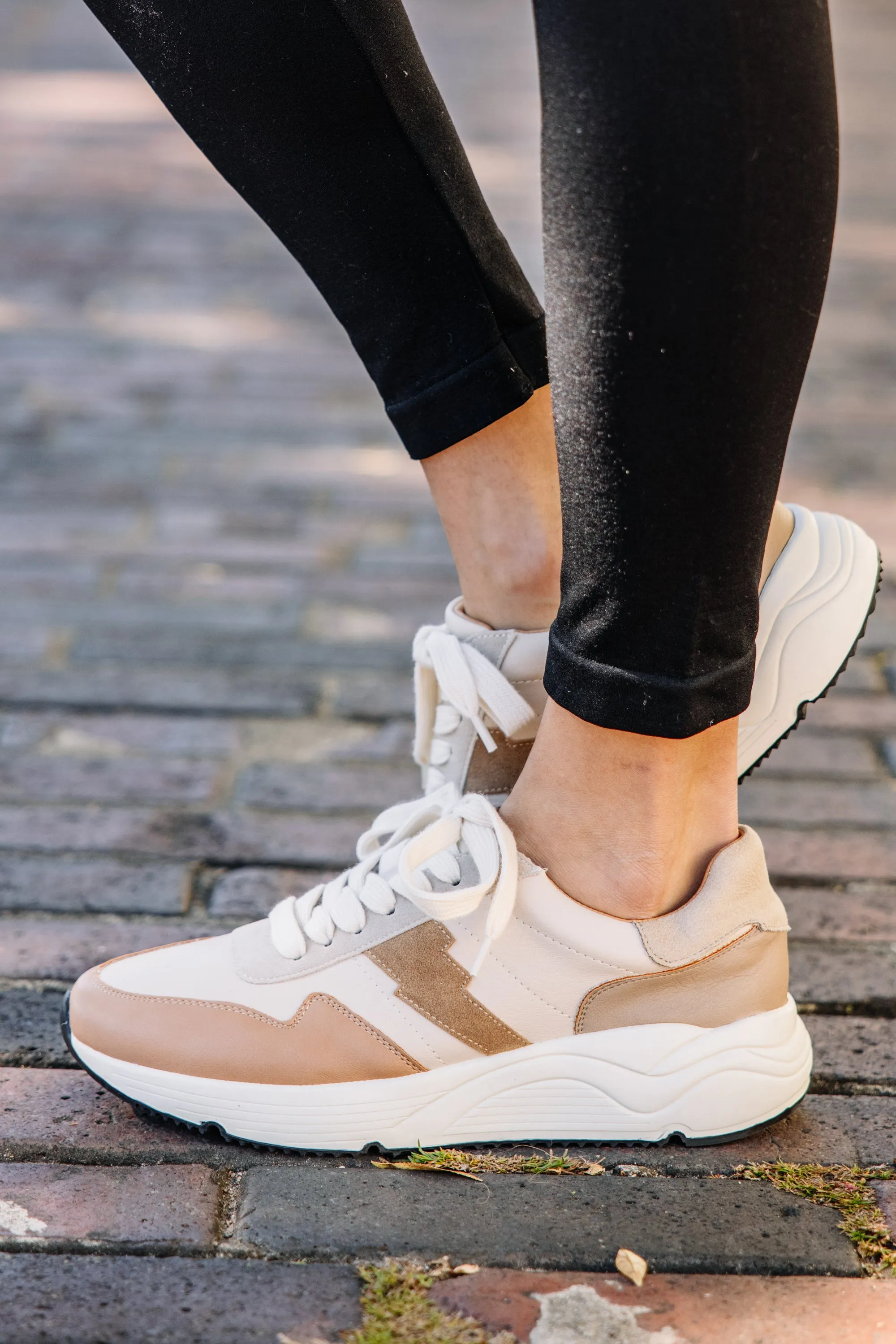 Strike A Pose Beige Brown Sneakers