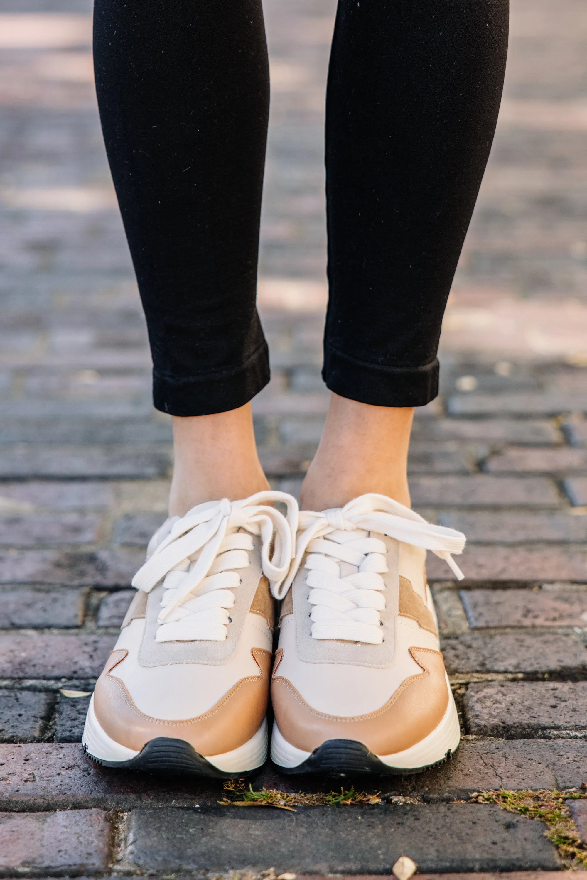 Strike A Pose Beige Brown Sneakers