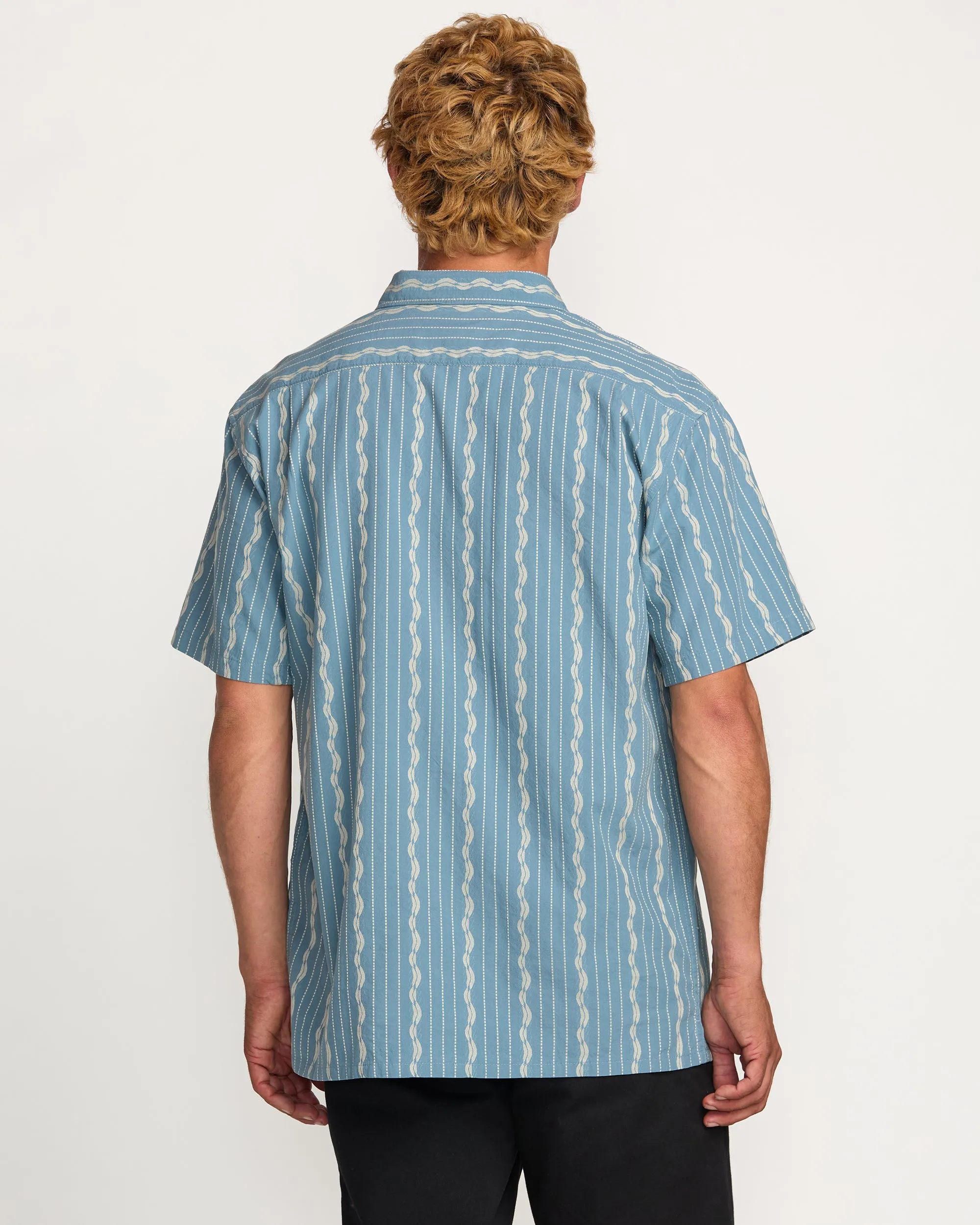 Sundays Jacquard Short Sleeve Shirt - Carolina Blue Billabong