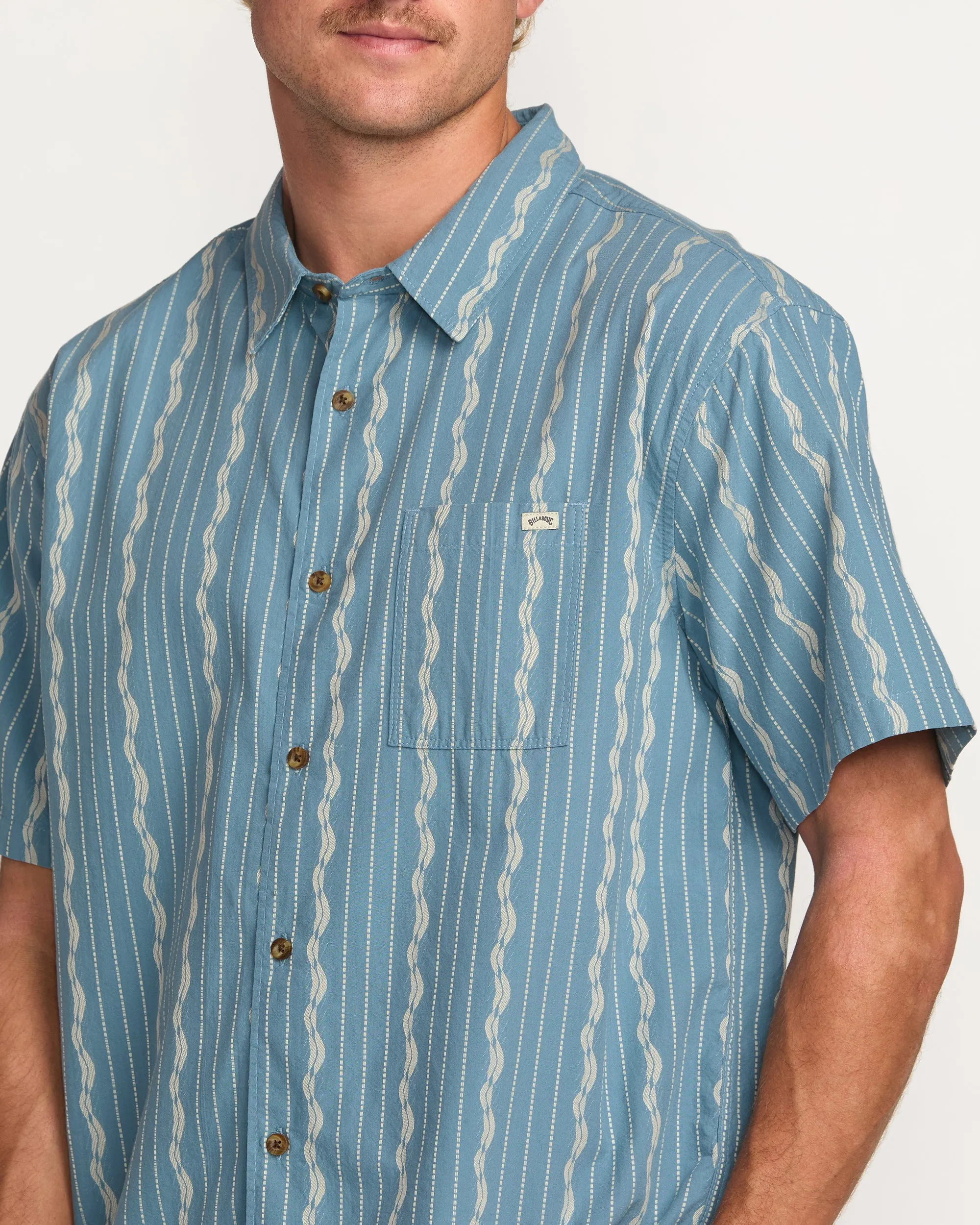 Sundays Jacquard Short Sleeve Shirt - Carolina Blue Billabong