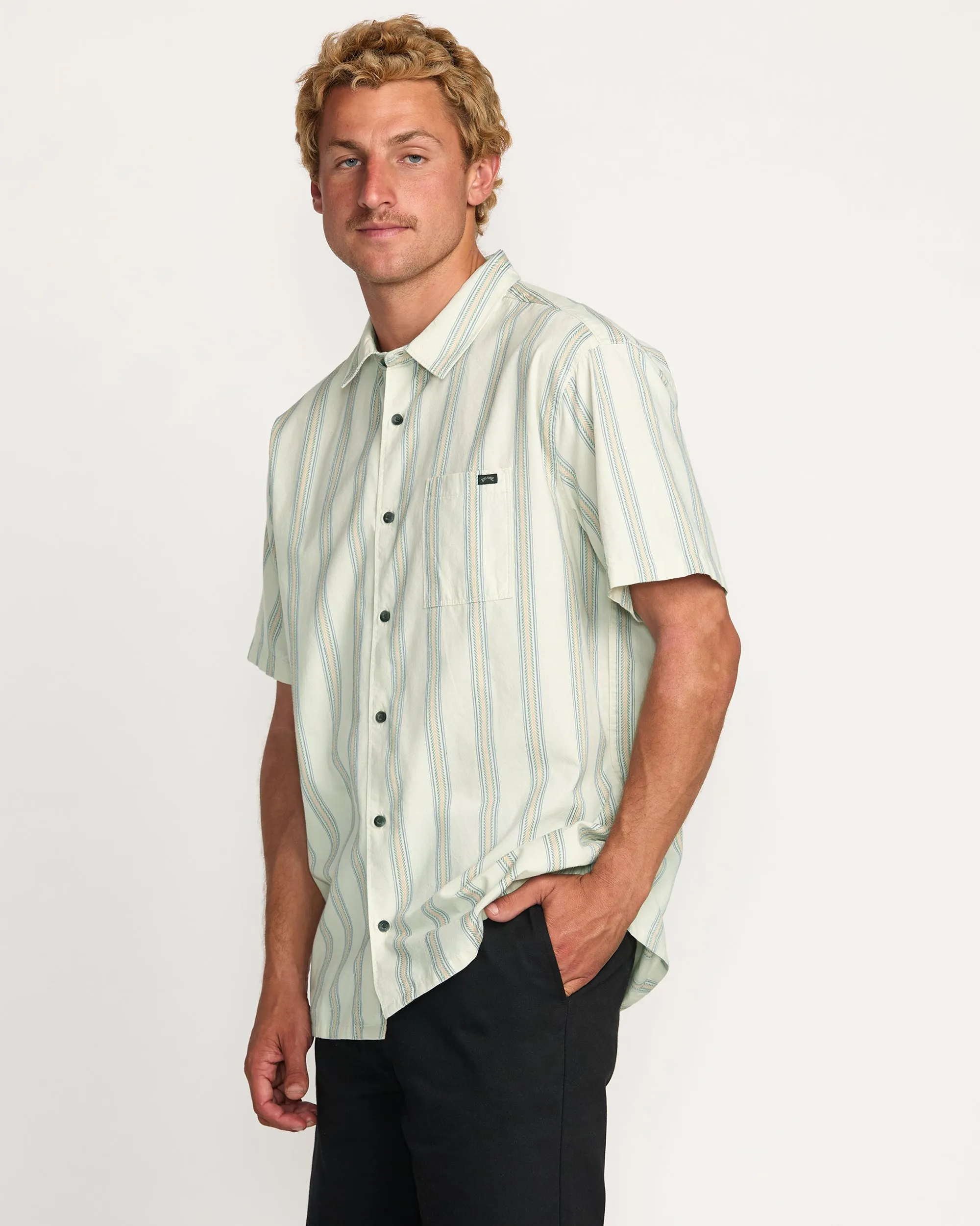 Sundays Jacquard Short Sleeve Shirt - Silver Billabong