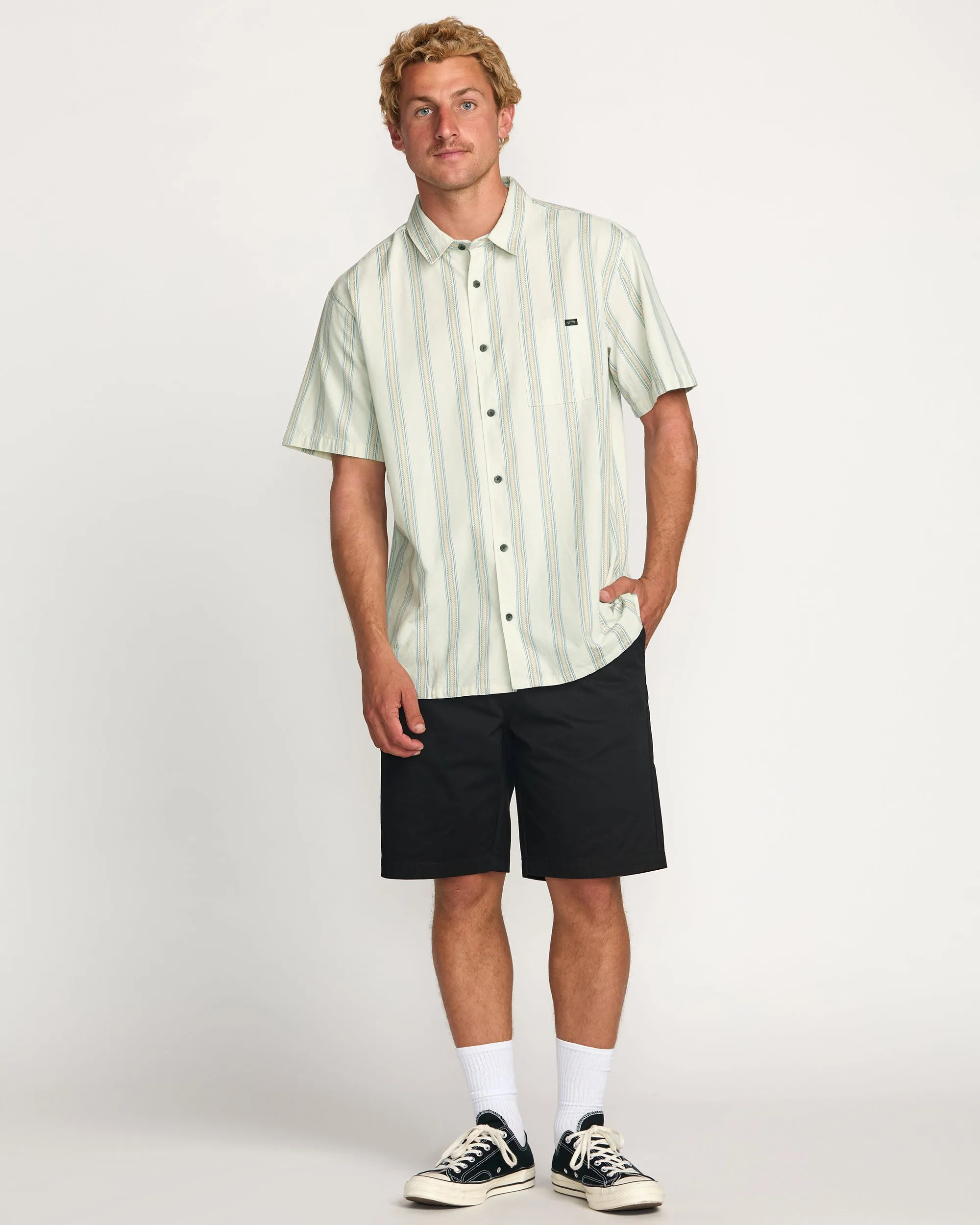 Sundays Jacquard Short Sleeve Shirt - Silver Billabong