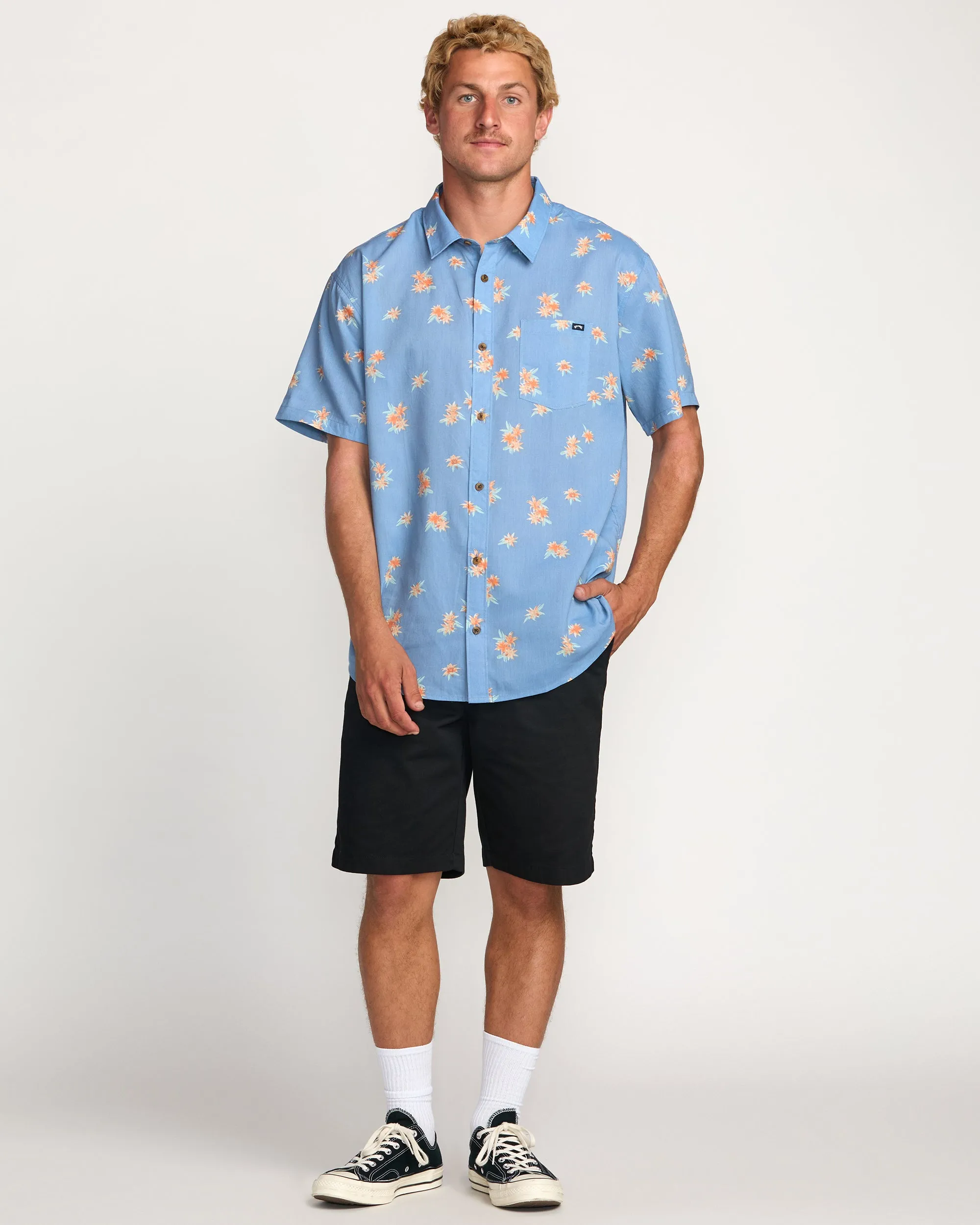 Sundays Mini Short Sleeve Shirt - Carolina Blue Billabong