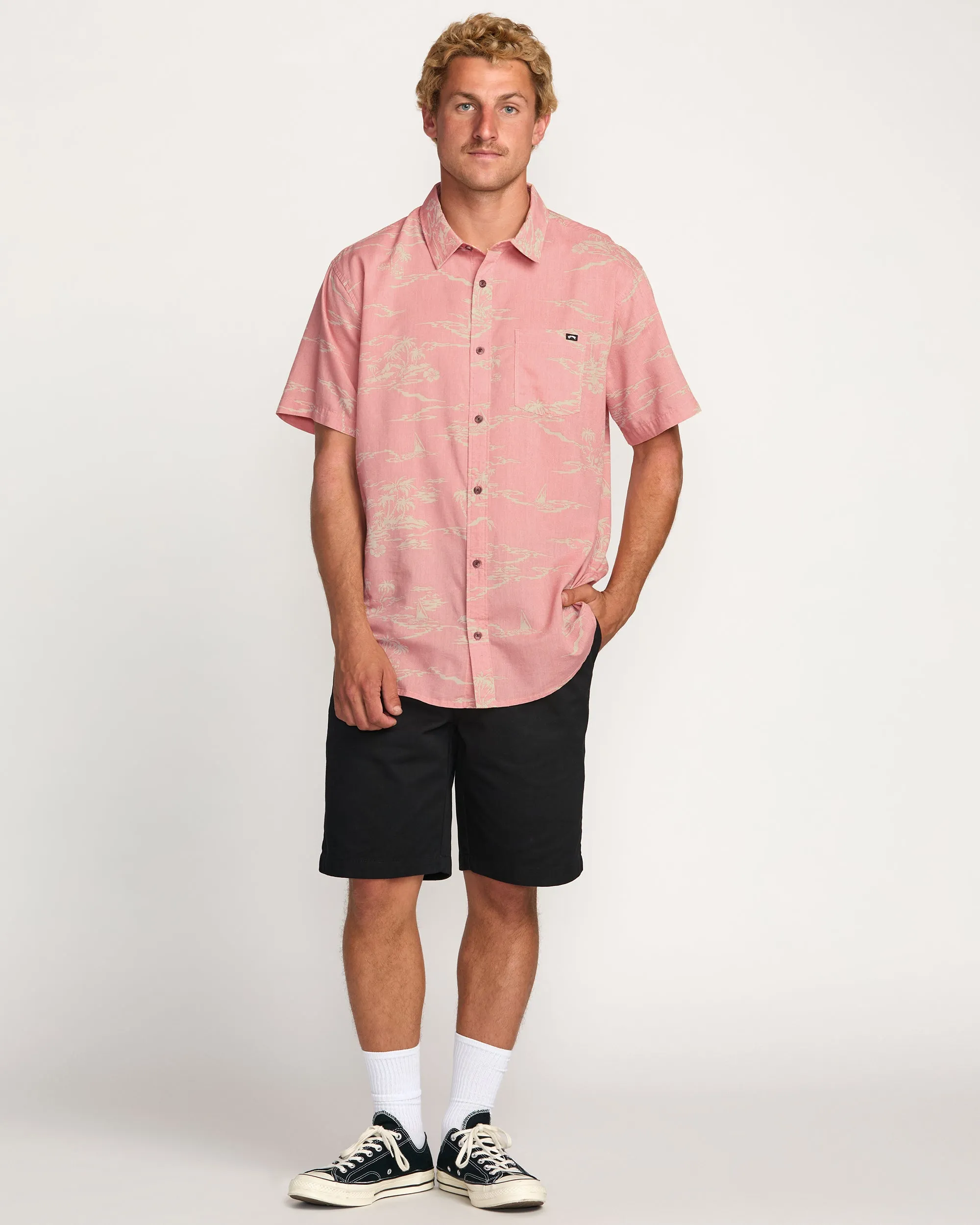 Sundays Short Sleeve Shirt - Dust Red Billabong