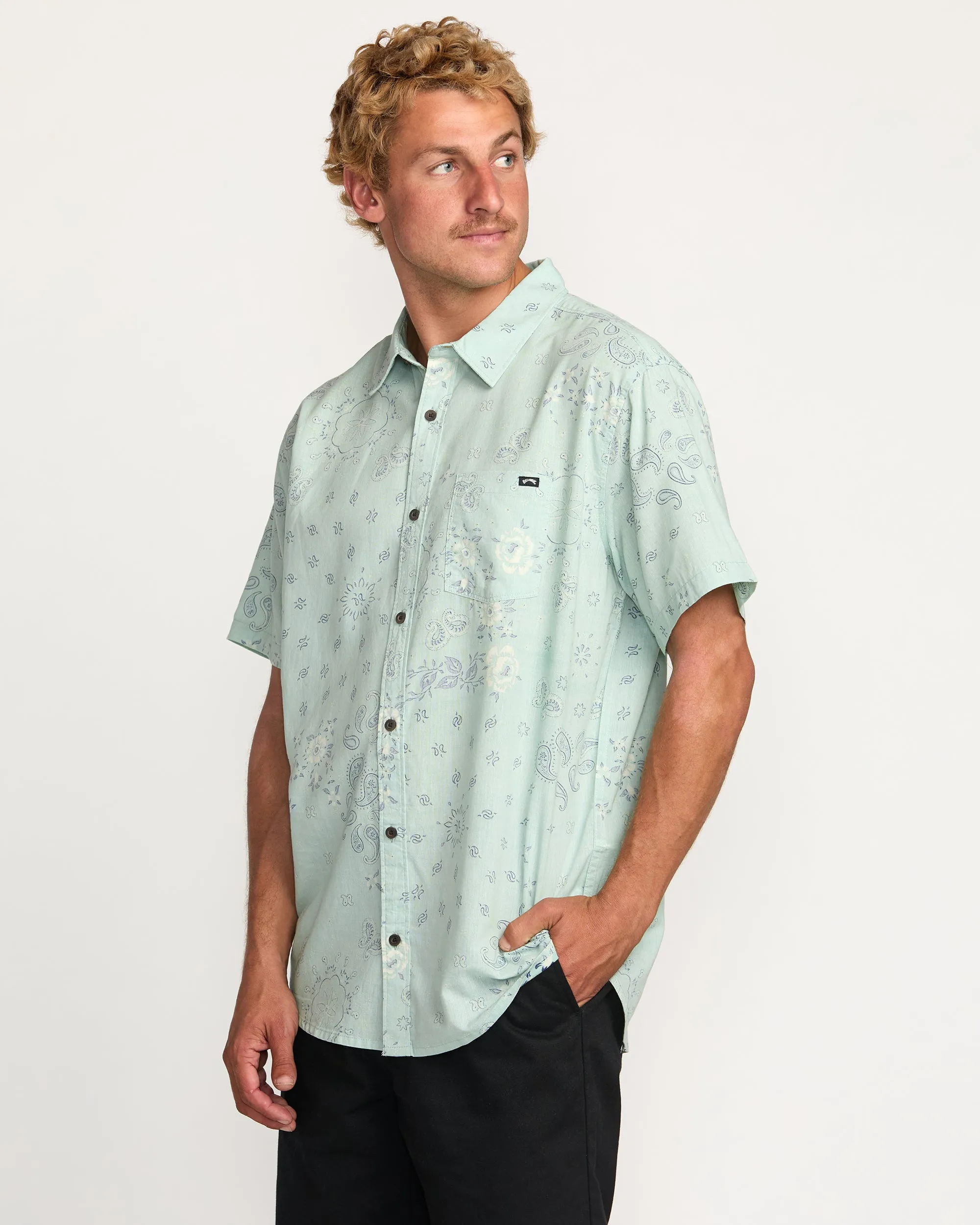 Sundays Short Sleeve Shirt - Mist Green Billabong