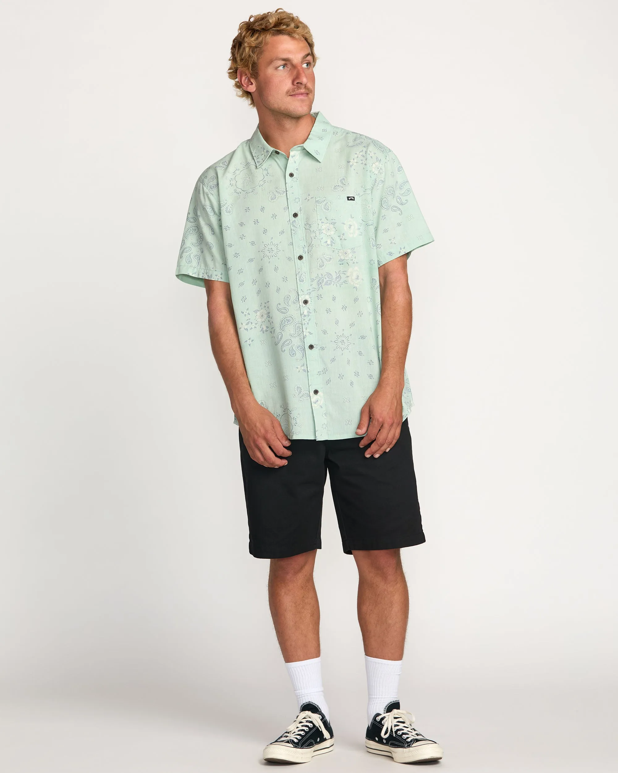 Sundays Short Sleeve Shirt - Mist Green Billabong