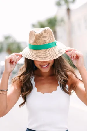 Suns Out Green Banded Fedora Hat