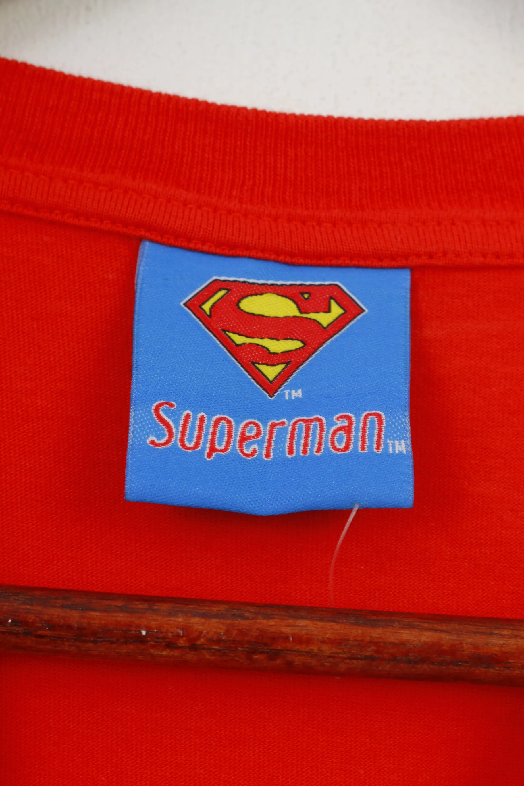 Superman Men L T-Shirt Comic Superman Blue  Crew Neck Vintage Top