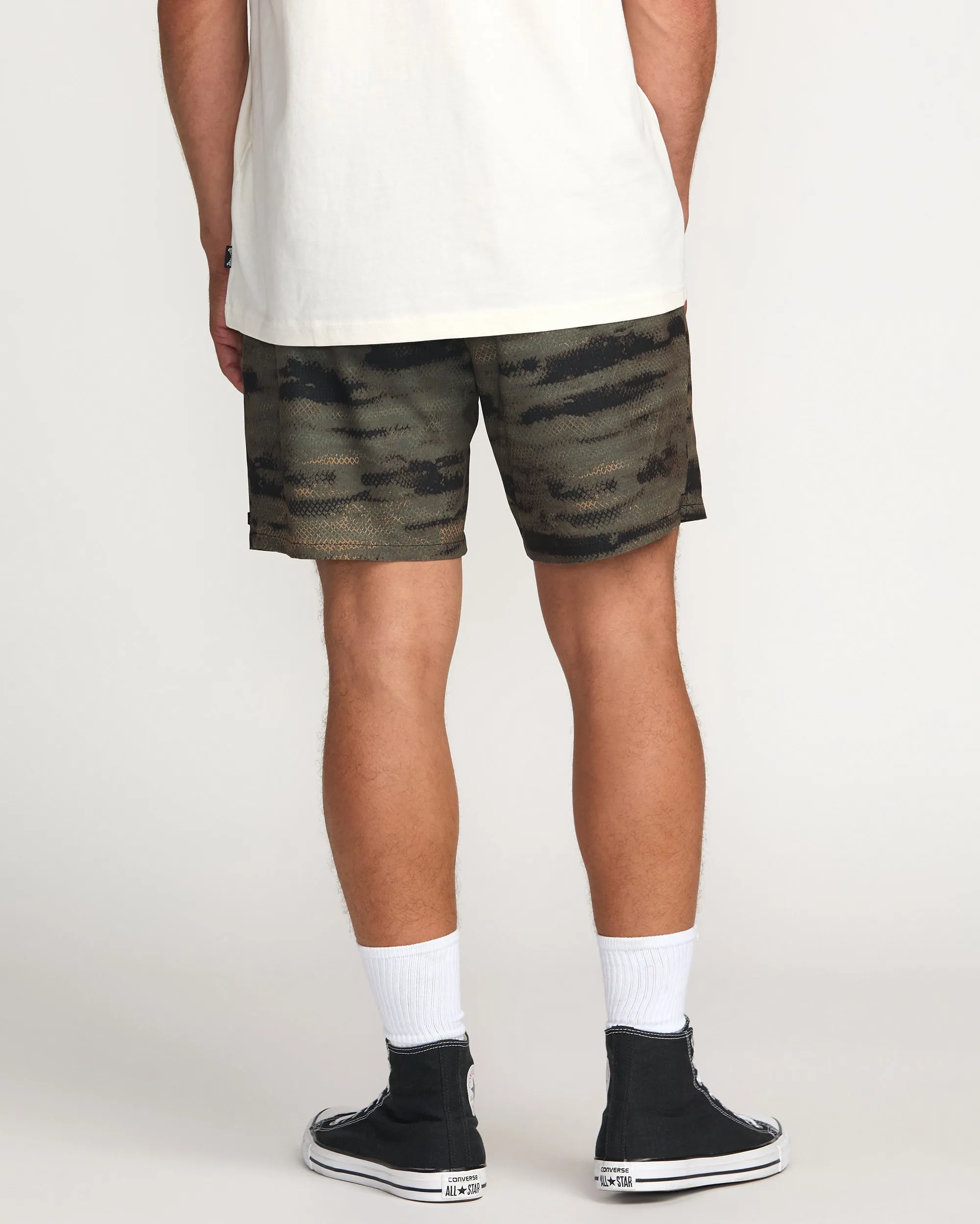 Surftrek Perforated Elastic 17" Hybrid Shorts - Dark Military Billabong